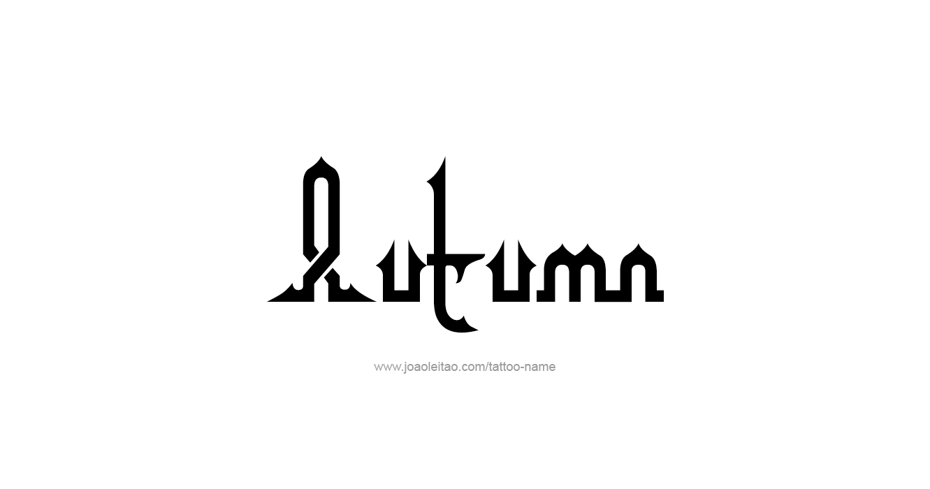 Tattoo Design Season Name Autumn  