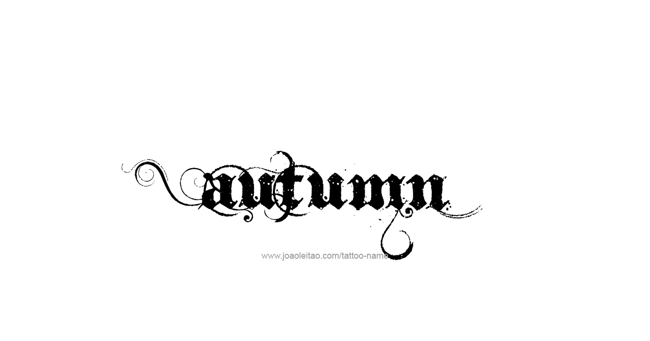 Tattoo Design Season Name Autumn  