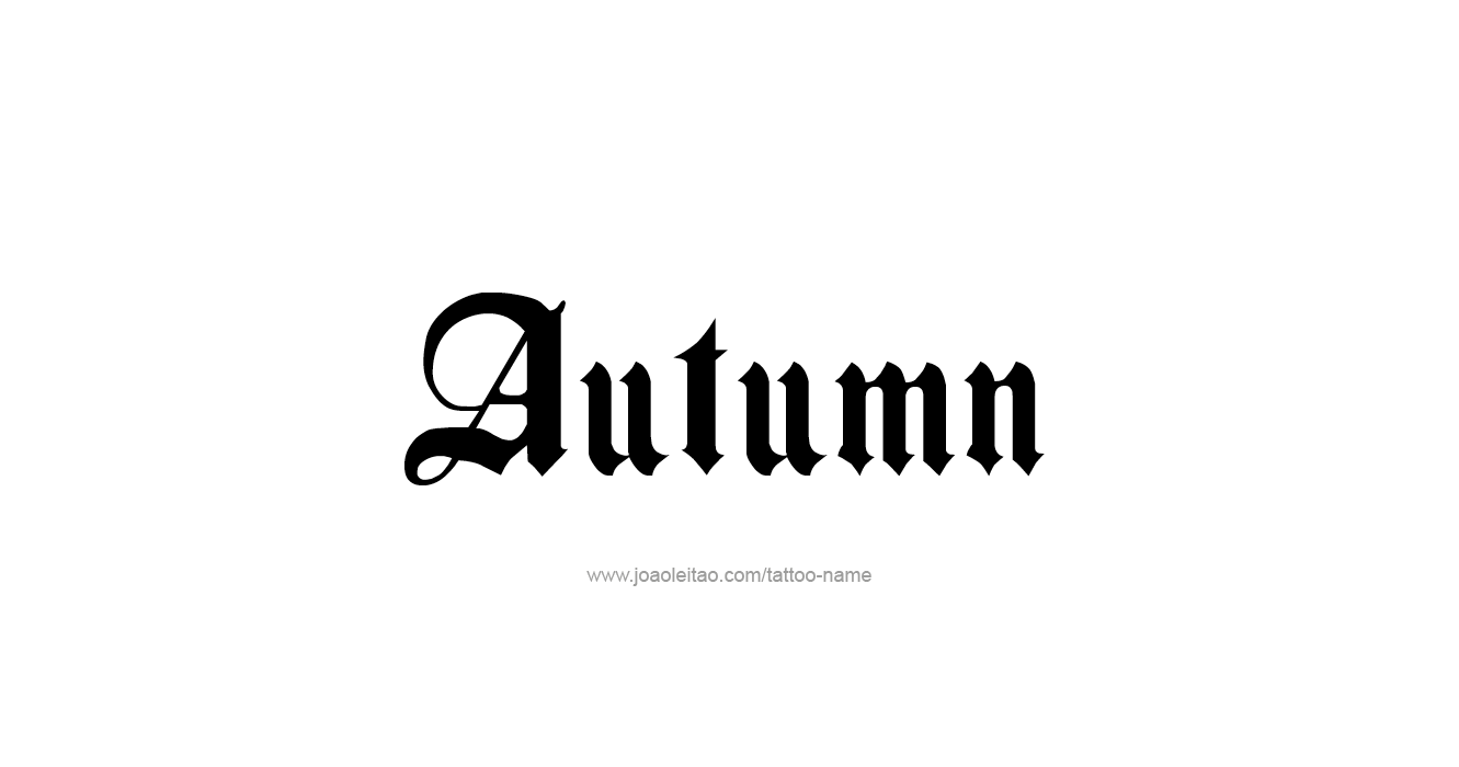 Tattoo Design Season Name Autumn  