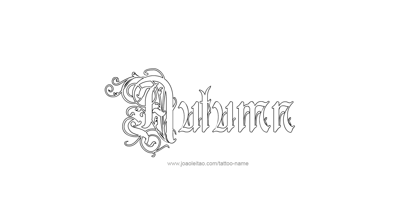 Tattoo Design Season Name Autumn  