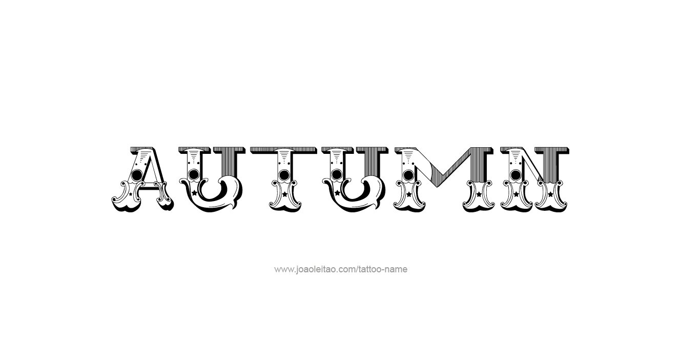 Tattoo Design Season Name Autumn  