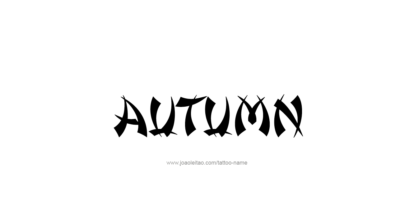 Tattoo Design Season Name Autumn