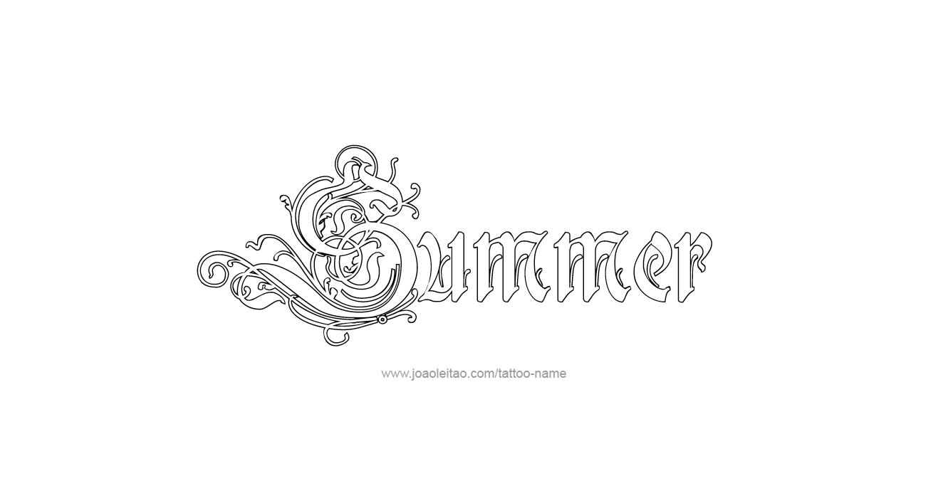 Tattoo Design Season Name Summer  