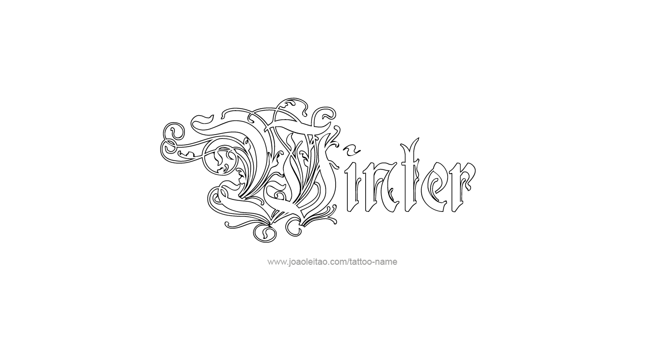 Tattoo Design Season Name Winter  