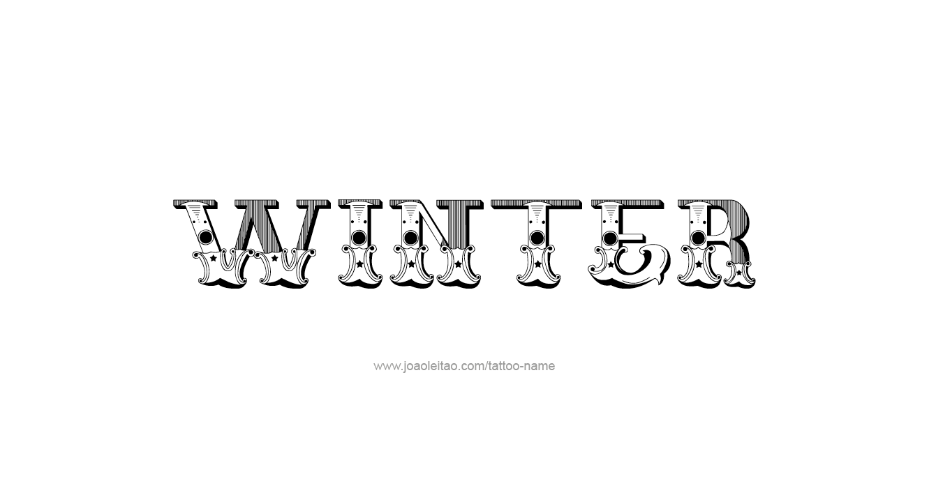 Tattoo Design Season Name Winter  