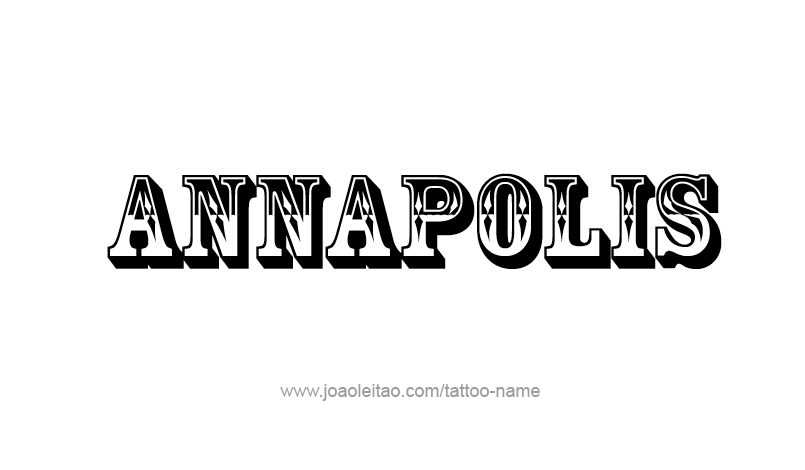 Tattoo Design USA Capital City Name Annapolis