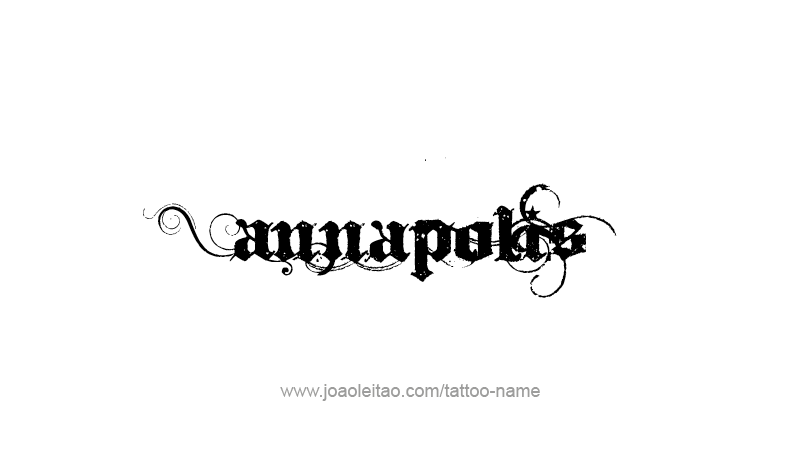 Tattoo Design USA Capital City Name Annapolis