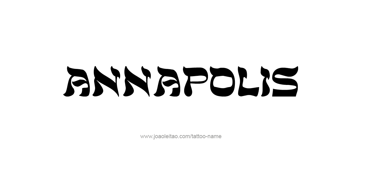 Tattoo Design USA Capital City Name Annapolis