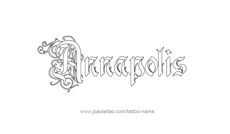 Tattoo Design USA Capital City Name Annapolis