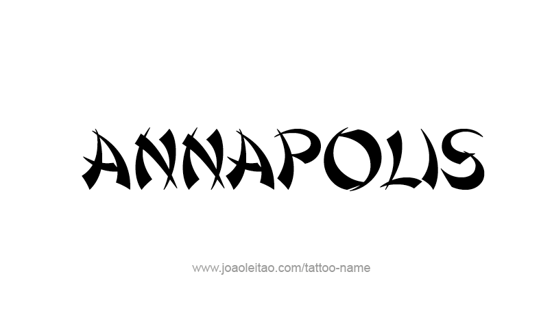 Tattoo Design USA Capital City Name Annapolis