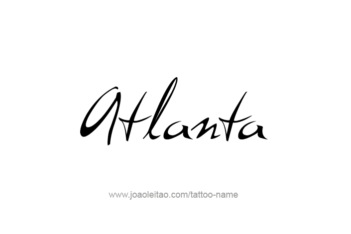 Tattoo Design USA Capital City Name Atlanta