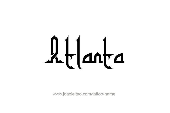 Tattoo Design USA Capital City Name Atlanta