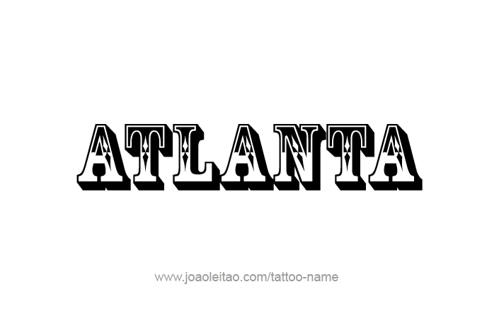 Tattoo Design USA Capital City Name Atlanta