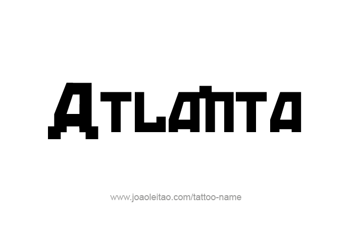 Tattoo Design USA Capital City Name Atlanta