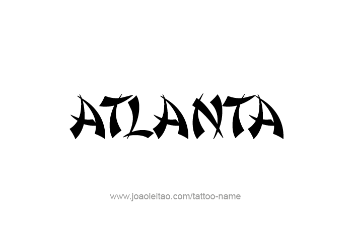 Tattoo Design USA Capital City Name Atlanta