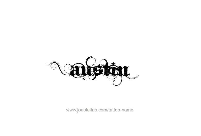 Tattoo Design USA Capital City Name Austin