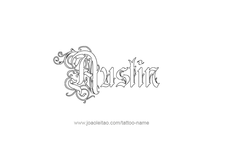 Tattoo Design USA Capital City Name Austin