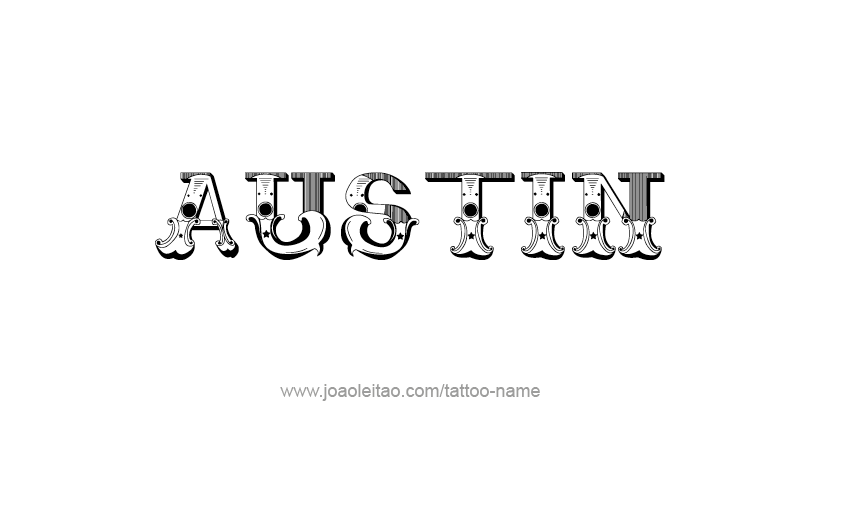 Tattoo Design USA Capital City Name Austin