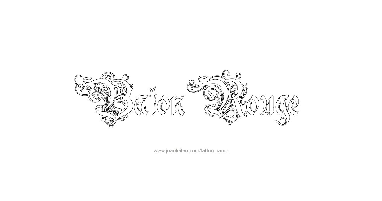 Tattoo Design USA Capital City Name Baton Rouge