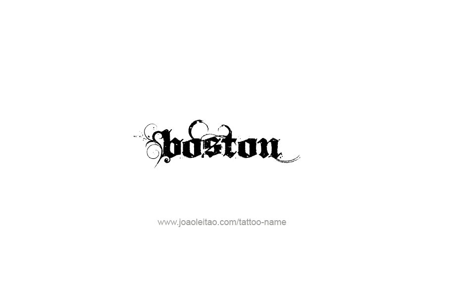 Tattoo Design USA Capital City Name Boston