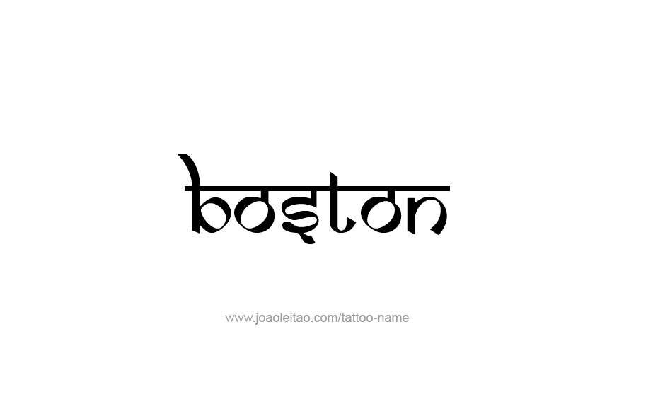 Tattoo Design USA Capital City Name Boston