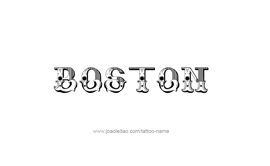 Tattoo Design USA Capital City Name Boston