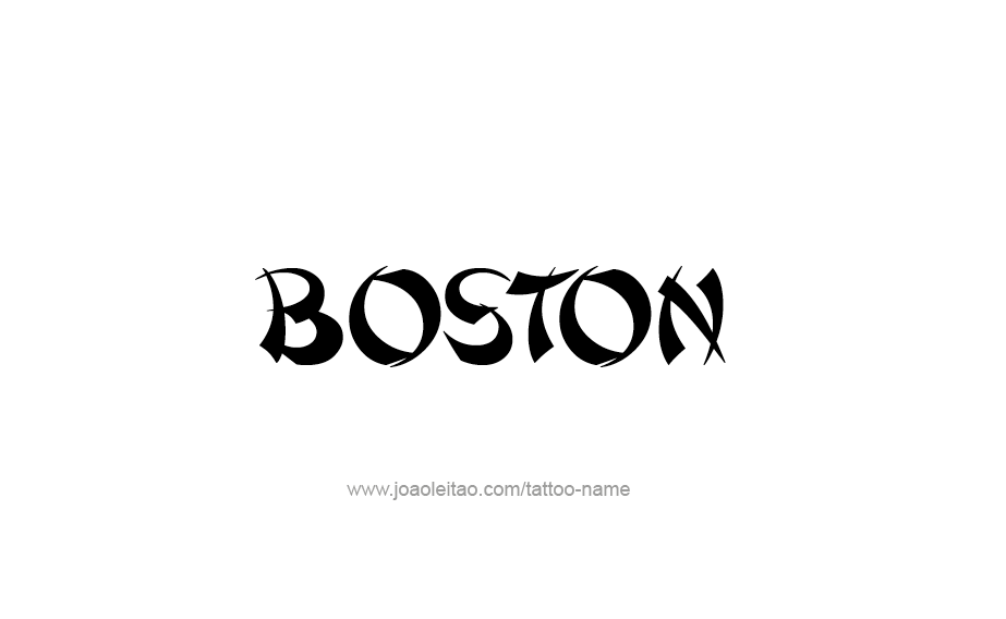 Tattoo Design USA Capital City Name Boston