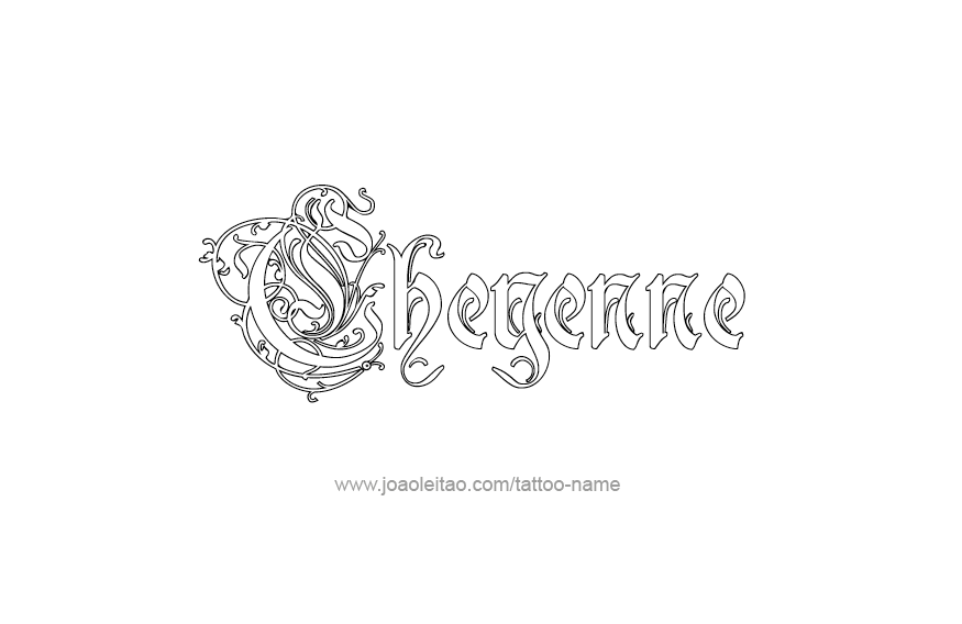 Tattoo Design USA Capital City Name Cheyenne