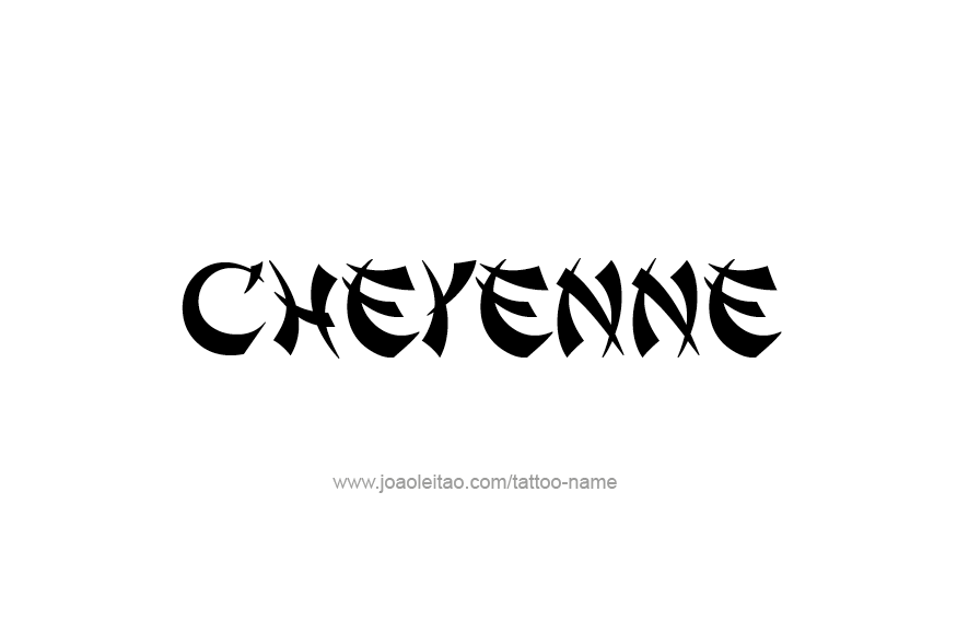 Tattoo Design USA Capital City Name Cheyenne