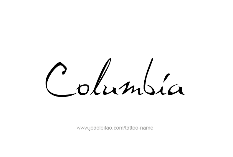 Tattoo Design USA Capital City Name Columbia