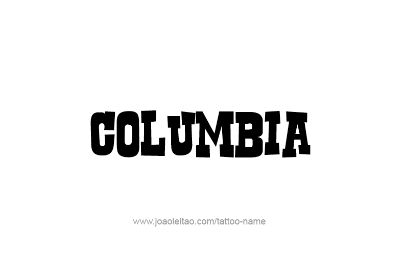 Tattoo Design USA Capital City Name Columbia