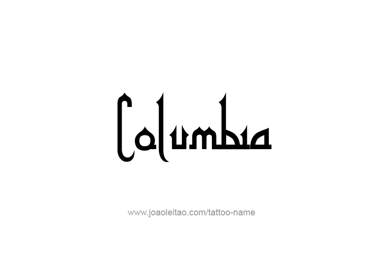 Tattoo Design USA Capital City Name Columbia