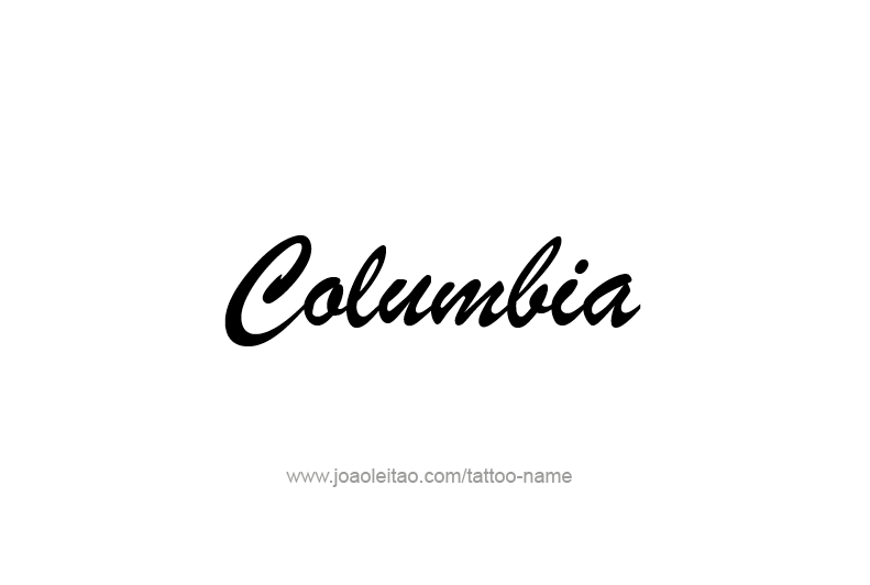 Tattoo Design USA Capital City Name Columbia