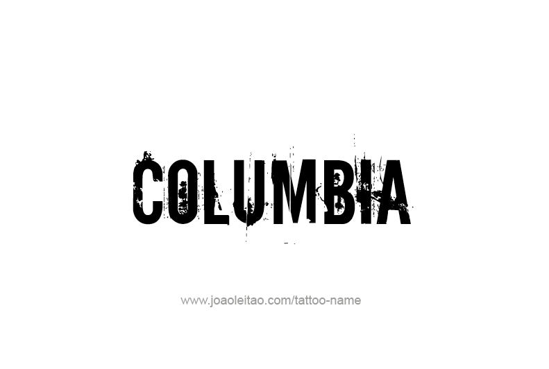 Tattoo Design USA Capital City Name Columbia