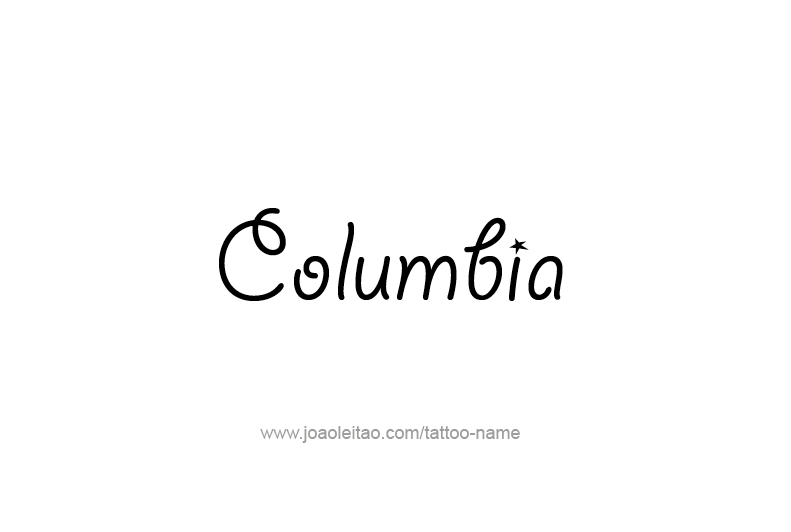Tattoo Design USA Capital City Name Columbia