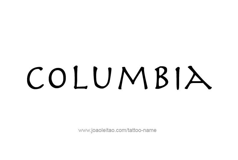 Tattoo Design USA Capital City Name Columbia