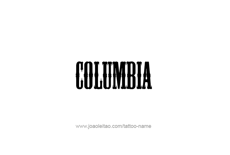 Tattoo Design USA Capital City Name Columbia