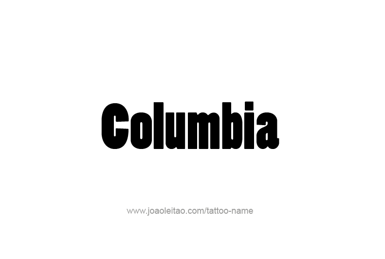 Tattoo Design USA Capital City Name Columbia