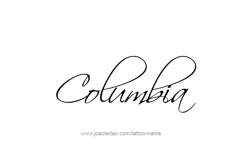 Tattoo Design USA Capital City Name Columbia