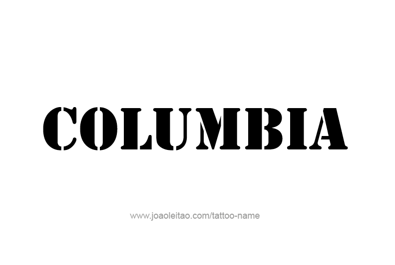 Tattoo Design USA Capital City Name Columbia