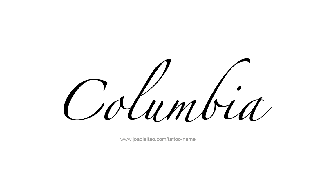 Tattoo Design USA Capital City Name Columbia