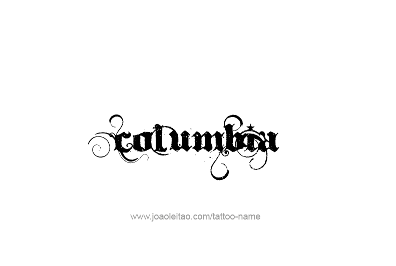 Tattoo Design USA Capital City Name Columbia