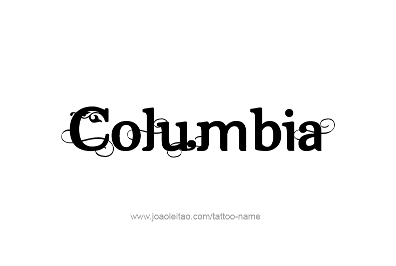 Tattoo Design USA Capital City Name Columbia