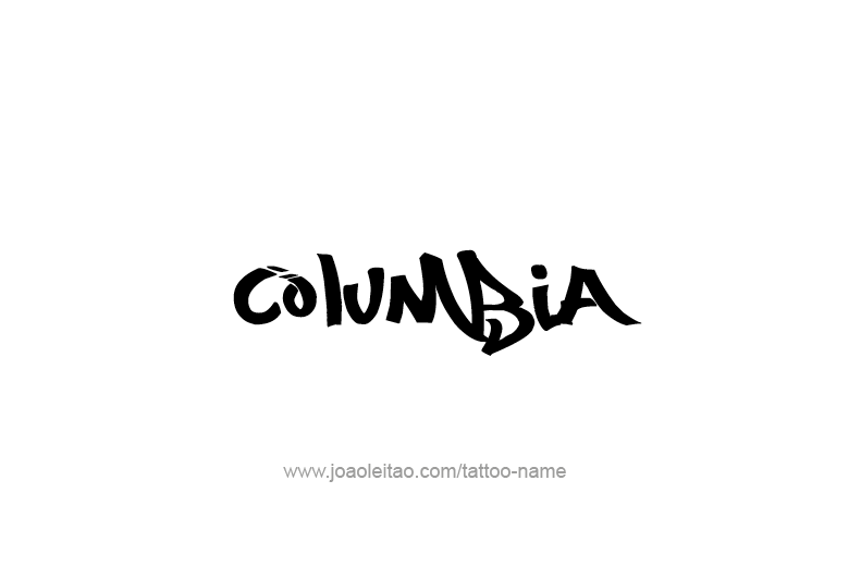 Tattoo Design USA Capital City Name Columbia