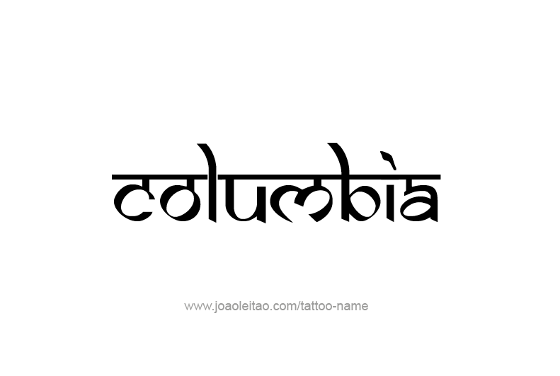 Tattoo Design USA Capital City Name Columbia