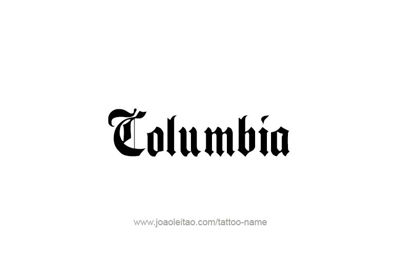 Tattoo Design USA Capital City Name Columbia