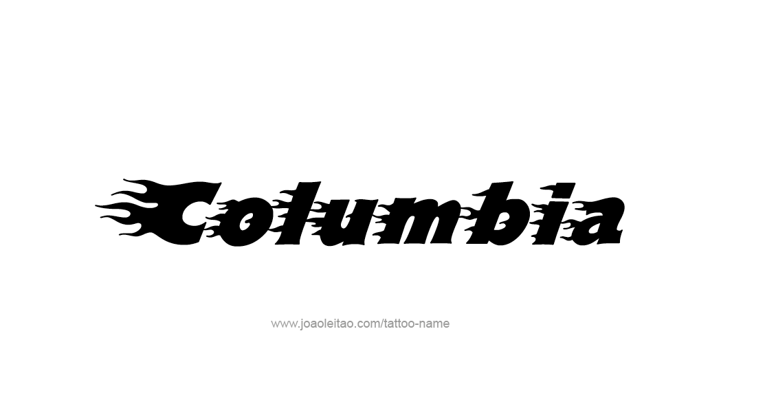 Tattoo Design USA Capital City Name Columbia