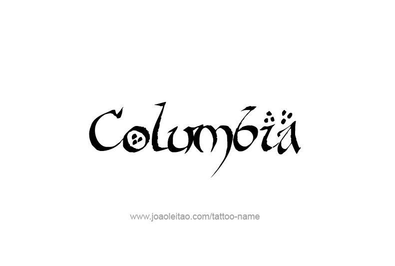 Tattoo Design USA Capital City Name Columbia