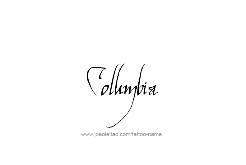 Tattoo Design USA Capital City Name Columbia