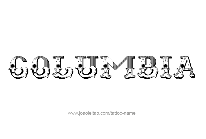 Tattoo Design USA Capital City Name Columbia